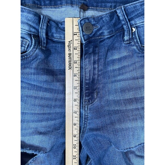Kut from the Kloth Jeans Women’s 10 Blue Toothpick Skinny Distressed Stretch - Picture 9 of 10